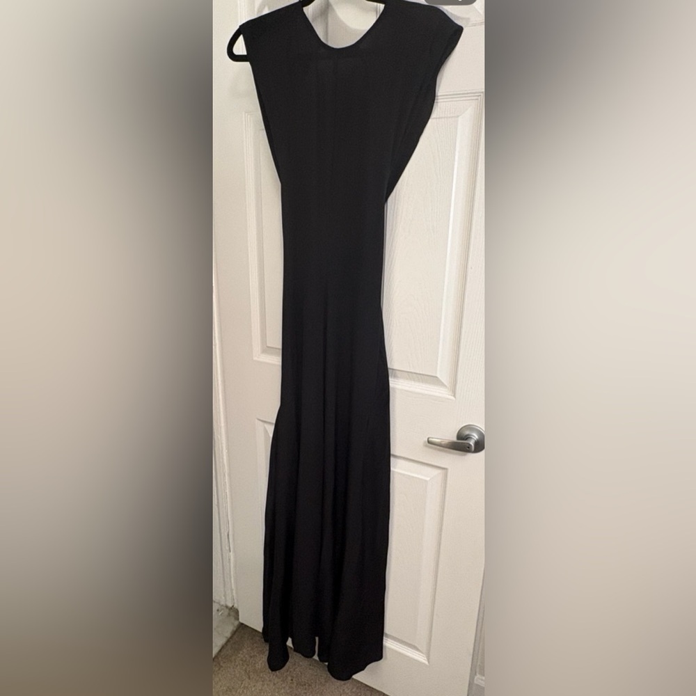 Faithfull The Brand Paloma Maxi Dress Black Silk Open Back NWT XS US 2 - Picture 4 of 10